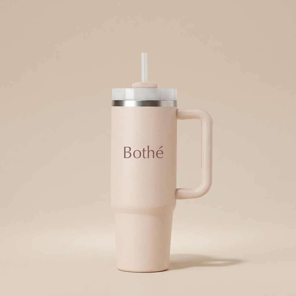 Bothé Cup (Mug 1.1L avec paille) Beige/Rosé