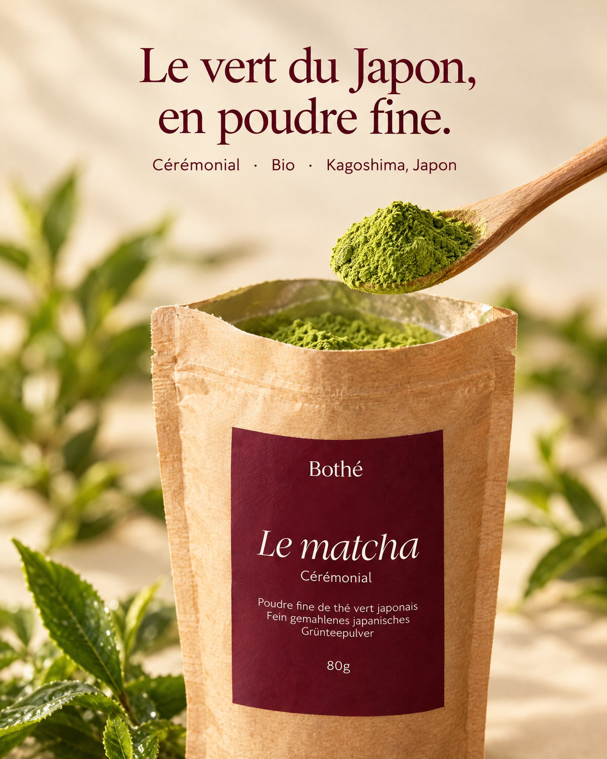 Matcha Bothé – poudre fine de matcha cérémonial bio de Kagoshima (lang:fr)