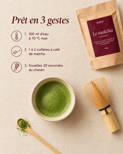 Matcha Bothé – préparation en 3 gestes (lang:fr)